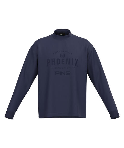 【グレー】TC天竺ル-ズシルエット長袖ハイネックシャツ <NATIVE> (MENS) セール】【PING APPAREL】TC天竺ル―ズシルエット長袖ハイネックシャツ