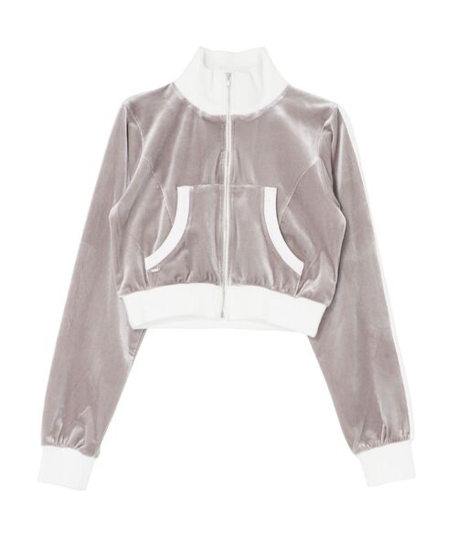 EATME(イートミー)の「【SETUP着用可】バイカラーベロアブルゾン(ブルゾン・レディース・ピンク/グレー/ブラック・FREE)」の1枚目の写真