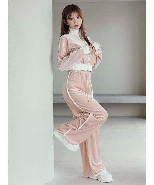 EATME(イートミー)の「【SETUP着用可】バイカラーベロアブルゾン(ブルゾン・レディース・ピンク/グレー/ブラック・FREE)」の7枚目の写真