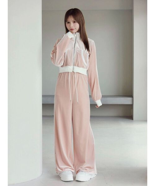 EATME(イートミー)の「【SETUP着用可】バイカラーベロアブルゾン(ブルゾン・レディース・ピンク/グレー/ブラック・FREE)」の8枚目の写真