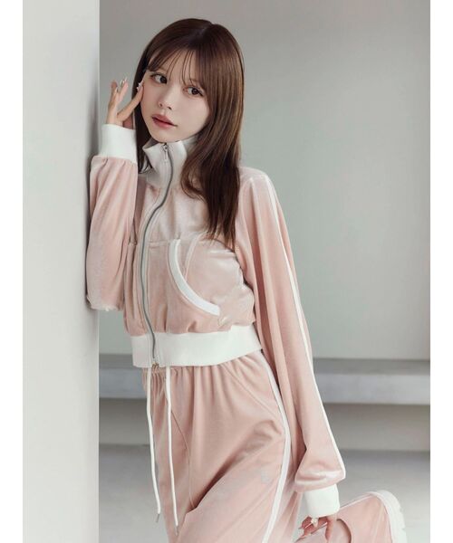 EATME(イートミー)の「【SETUP着用可】バイカラーベロアブルゾン(ブルゾン・レディース・ピンク/グレー/ブラック・FREE)」の9枚目の写真