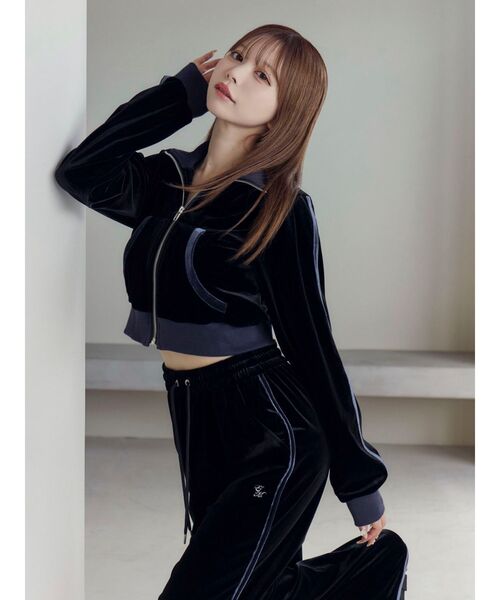 EATME(イートミー)の「【SETUP着用可】バイカラーベロアブルゾン(ブルゾン・レディース・ピンク/グレー/ブラック・FREE)」の10枚目の写真