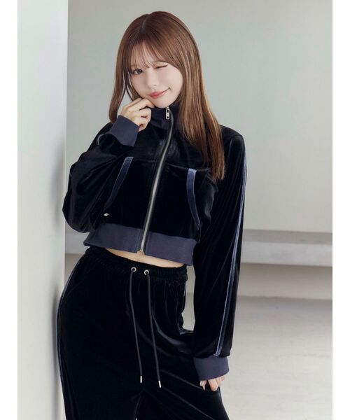 EATME(イートミー)の「【SETUP着用可】バイカラーベロアブルゾン(ブルゾン・レディース・ピンク/グレー/ブラック・FREE)」の11枚目の写真