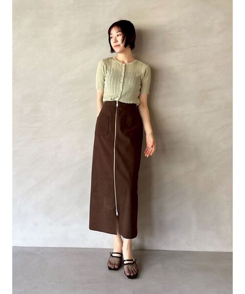 LAGUNAMOON（ラグナムーン）の「シアーニットショートスリーブカーデ（カーディガン/ボレロ・レディース・ミント/アイボリー/チャコールグレー・FREE）」の20枚目の写真