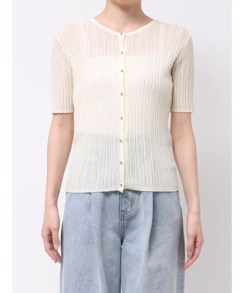 LAGUNAMOON（ラグナムーン）の「シアーニットショートスリーブカーデ（カーディガン/ボレロ・レディース・ミント/アイボリー/チャコールグレー・FREE）」の22枚目の写真