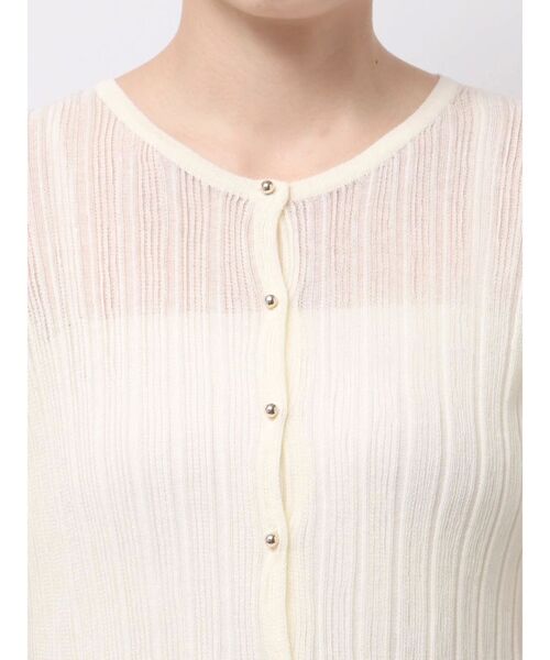 LAGUNAMOON（ラグナムーン）の「シアーニットショートスリーブカーデ（カーディガン/ボレロ・レディース・ミント/アイボリー/チャコールグレー・FREE）」の4枚目の写真