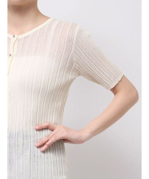 LAGUNAMOON（ラグナムーン）の「シアーニットショートスリーブカーデ（カーディガン/ボレロ・レディース・ミント/アイボリー/チャコールグレー・FREE）」の5枚目の写真