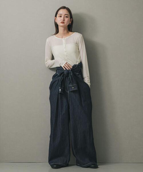 セール】ノーカラーウエストタックジャンプスーツ（つなぎ