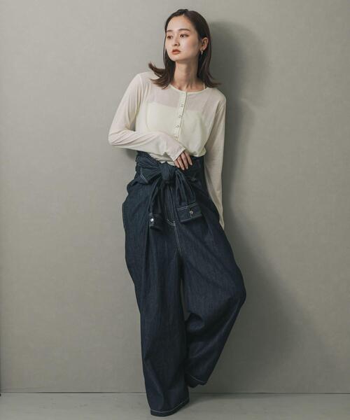 セール】ノーカラーウエストタックジャンプスーツ（つなぎ