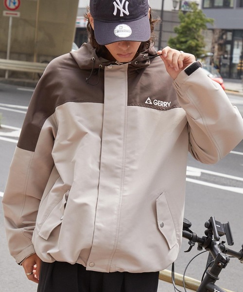 モカブラウン セール】GERRY / ジェリー 別注 <撥水>ラバーロゴ オーバーサイズ