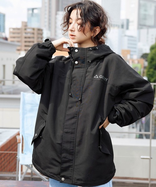 +J オーバーサイズマウンテンパーカ ブラック M オーバーサイズ 撥水 マウンテンパーカー【THE CRAFT CREW PRODUCTS