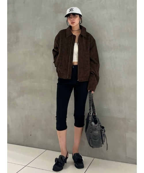 THROW by SLY（スローバイスライ）の「THROW F/SUEDE SWINGTOP BZ フェイクスウェード スウィング トップ ブルゾン 秋服 冬服（ブルゾン・レディース・ブラウン・FREE）」の15枚目の写真