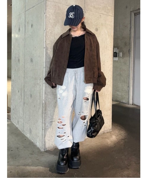 THROW by SLY（スローバイスライ）の「THROW F/SUEDE SWINGTOP BZ フェイクスウェード スウィング トップ ブルゾン 秋服 冬服（ブルゾン・レディース・ブラウン・FREE）」の11枚目の写真