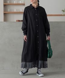 n'OrLABEL | 『バックギャザーシアーシャツワンピース』(シャツワンピース)