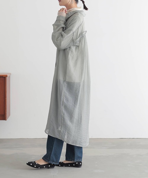 n'OrLABEL（ノアールレーベル）の「バックギャザーシアーシャツワンピース（シャツワンピース・レディース・ブラック/カーキ/ラベンダー・FREE）」の22枚目の写真