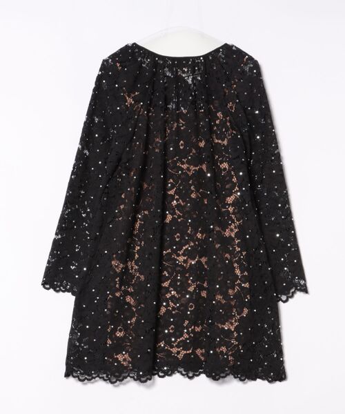 MICHAEL KORS（マイケルコース）の「スタッズ コード フローラル レース Vネック ドレス（ワンピース・レディース・ブラック・M/S/XS）」の2枚目の写真