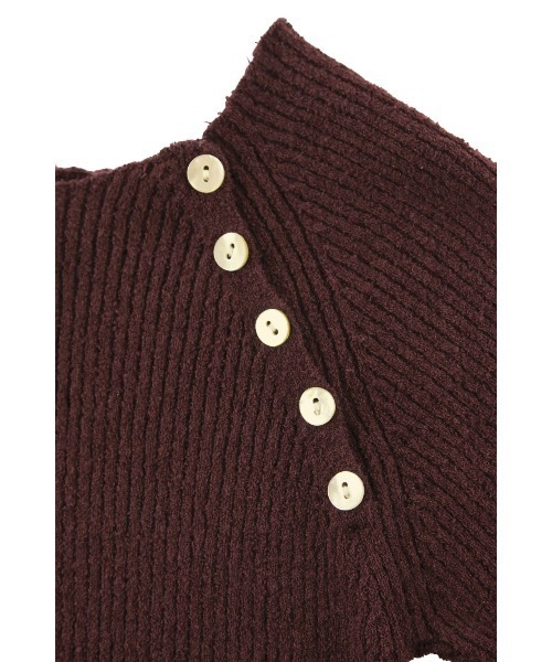 ALEXIA STAM（アリシアスタン）の「Shoulder Button Knit Top/肩ボタンリブニットトップ（ニット/セーター・レディース・グレー/ベージュ/バーガンディー・FREE）」の12枚目の写真