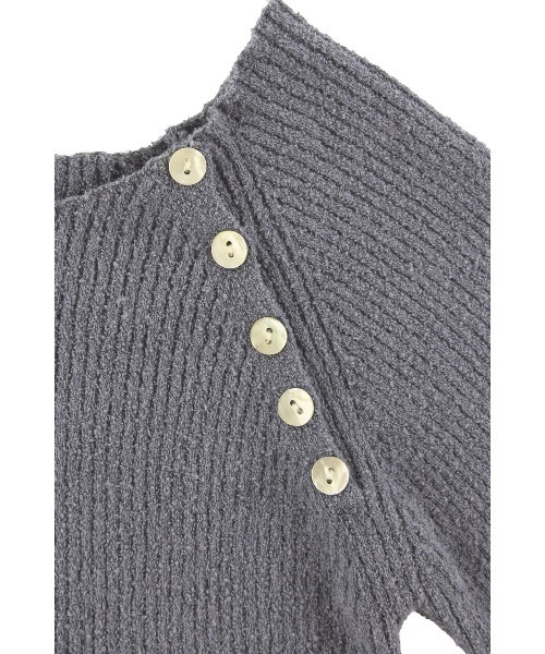 ALEXIA STAM（アリシアスタン）の「Shoulder Button Knit Top/肩ボタンリブニットトップ（ニット/セーター・レディース・グレー/ベージュ/バーガンディー・FREE）」の20枚目の写真