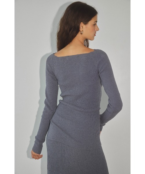 ALEXIA STAM（アリシアスタン）の「Shoulder Button Knit Top/肩ボタンリブニットトップ（ニット/セーター・レディース・グレー/ベージュ/バーガンディー・FREE）」の8枚目の写真