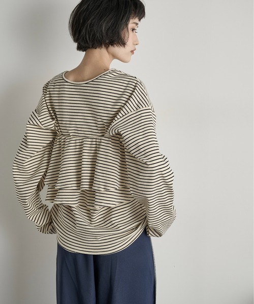 THE YOn（ザヨン）の「フリルビスチェセットリブロンT（Tシャツ/カットソー・レディース・ブラック/ホワイト×ブラック/ベージュ/グレー系・FREE）」の18枚目の写真