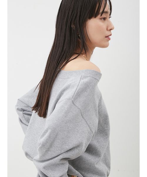 Mila Owen(ミラオーウェン)の「マルチウェイオフショルスウェットプルオーバー(スウェット・レディース・ピンク/グレー/チャコールグレー・F)」の14枚目の写真