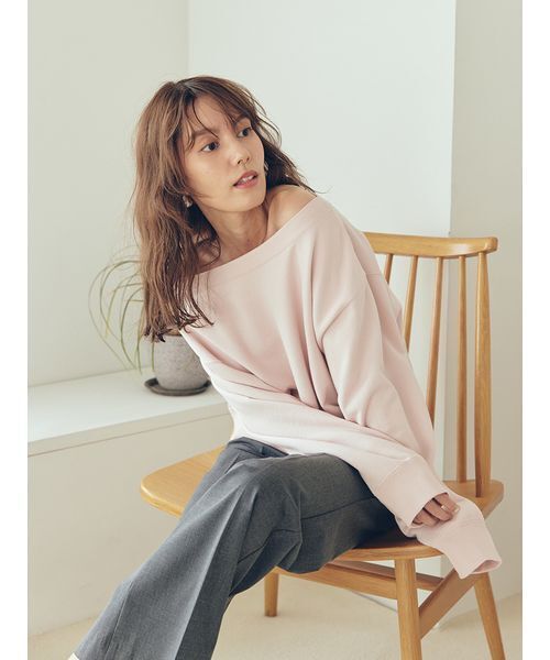Mila Owen(ミラオーウェン)の「マルチウェイオフショルスウェットプルオーバー(スウェット・レディース・ピンク/グレー/チャコールグレー・F)」の18枚目の写真
