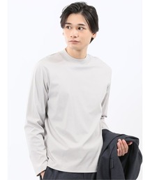 TAKA-Q（タカキュー）の「【ストレッチ シルケットコットン】タカキュー モックネック 長袖Tシャツ（Tシャツ/カットソー・メンズ）」