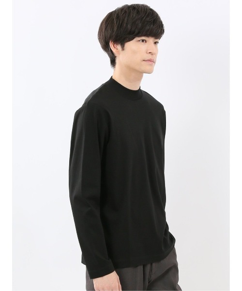TAKA-Q(タカキュー)の「Tシャツ メンズ 長袖 ストレッチ 綿 コットン 無地 シルケット スムス モックネック ドレスT(Tシャツ/カットソー・メンズ・ブラック/ライトグレー・LARGE/S/MEDIUM/X-LARGE)」の6枚目の写真