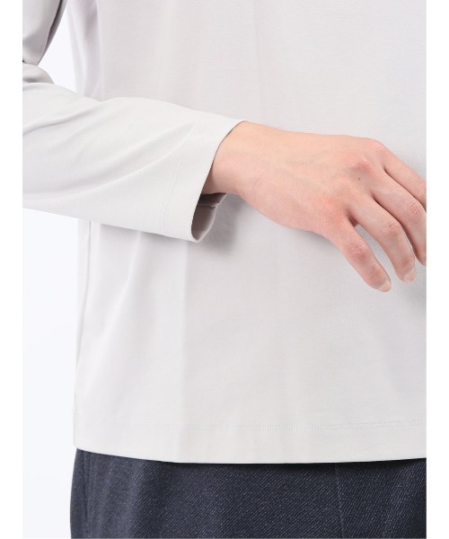 TAKA-Q(タカキュー)の「Tシャツ メンズ 長袖 ストレッチ 綿 コットン 無地 シルケット スムス モックネック ドレスT(Tシャツ/カットソー・メンズ・ブラック/ライトグレー・LARGE/S/MEDIUM/X-LARGE)」の13枚目の写真
