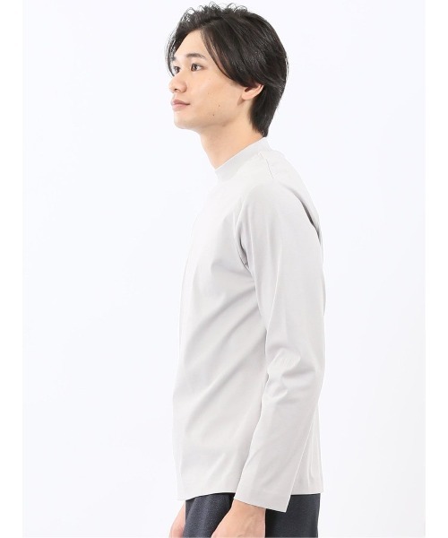 TAKA-Q(タカキュー)の「Tシャツ メンズ 長袖 ストレッチ 綿 コットン 無地 シルケット スムス モックネック ドレスT(Tシャツ/カットソー・メンズ・ブラック/ライトグレー・LARGE/S/MEDIUM/X-LARGE)」の14枚目の写真