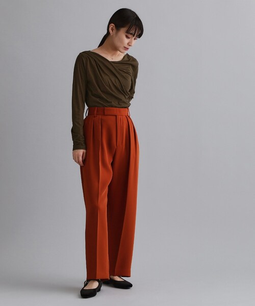 OPAQUE.CLIP（オペークドットクリップ）の「【es】アシメドレープカットソー【洗濯機OK】（Tシャツ/カットソー・レディース・ライトベージュ/ブラウン系その他・36/38）」の9枚目の写真