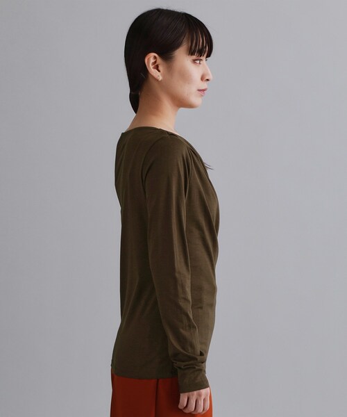 OPAQUE.CLIP（オペークドットクリップ）の「【es】アシメドレープカットソー【洗濯機OK】（Tシャツ/カットソー・レディース・ライトベージュ/ブラウン系その他・36/38）」の12枚目の写真