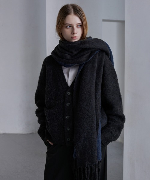 CLEL】Alpaca Blend Reversible Shaggy Large Scarf / アルパカ