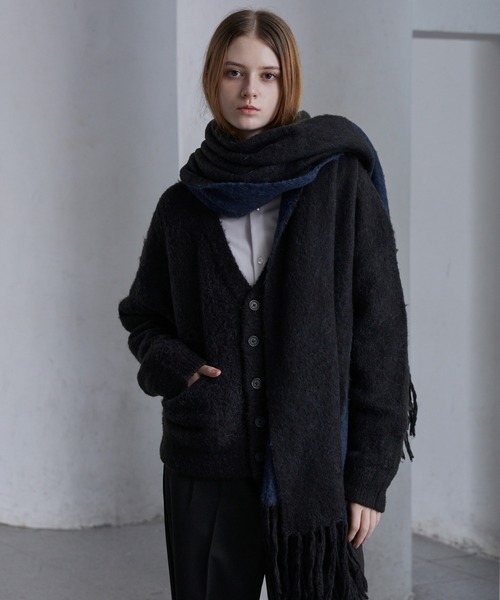 CLEL】Alpaca Blend Reversible Shaggy Large Scarf / アルパカ