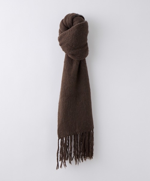 CLEL（クレイル）の「【CLEL】Alpaca Blend Reversible Shaggy Large Scarf / アルパカブレンド リバーシブルシャギー大判マフラー（マフラー・メンズ・ブラウン/チャコールグレー/ブラック・FREE）」の20枚目の写真