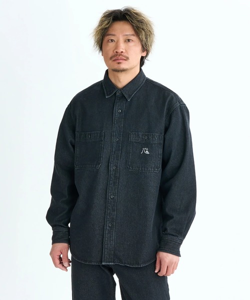 Quiksilver(クイックシルバー)の「DENIM WASH SHIRT/クイックシルバー長袖デニムシャツ(シャツ/ブラウス・メンズ・ブラック/グレー・MEDIUM/LARGE/X-LARGE)」の6枚目の写真