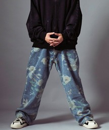 Theater code（シアターコード）の「flower design wide denim pants / フラワーデザイン ワイド デニムパンツ（デニムパンツ）」