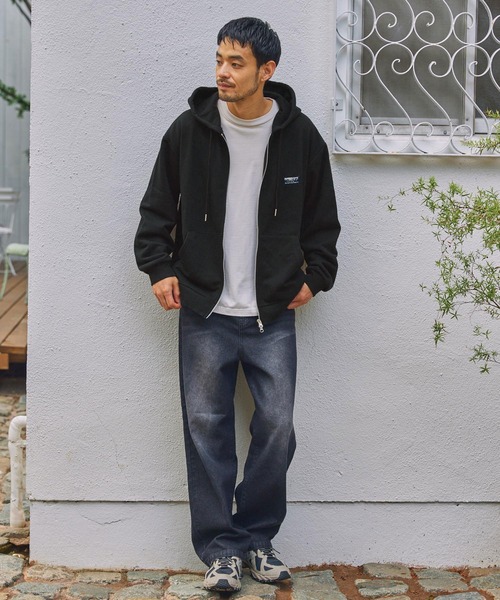 THE CRAFT CREW PRODUCTS(ザクラフトクループロダクツ)の「【セットアップ対応】12ozヘビーウェイト ダブルジップ裏毛スウェットパーカー / 抗菌防臭【THE CRAFT CREW PRODUCTS】(パーカー・メンズ・ダークブラウン/ネイビー/スミクロ/アッシュグレー/ブラック・S/L/M)」の13枚目の写真