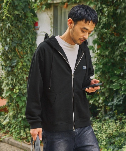 THE CRAFT CREW PRODUCTS(ザクラフトクループロダクツ)の「【セットアップ対応】12ozヘビーウェイト ダブルジップ裏毛スウェットパーカー / 抗菌防臭【THE CRAFT CREW PRODUCTS】(パーカー・メンズ・ダークブラウン/ネイビー/スミクロ/アッシュグレー/ブラック・S/L/M)」の15枚目の写真