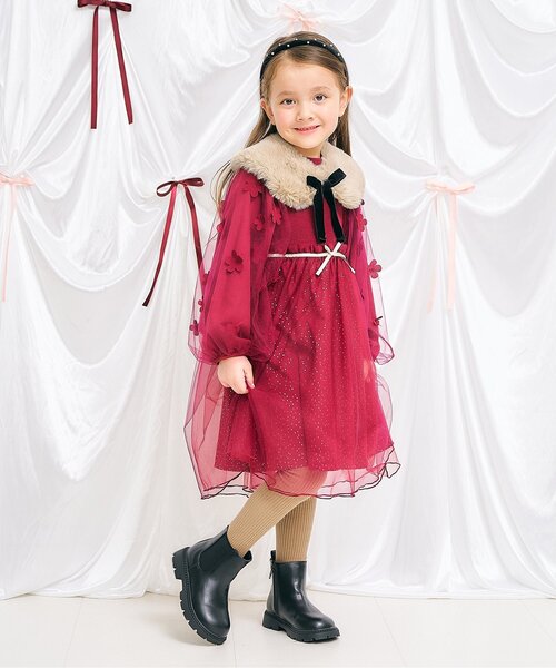 apres les cours（アプレレクール）の「ファーティペット（ネックウォーマー/スヌード・キッズ・ベージュ/アイボリー・100/140）」の5枚目の写真