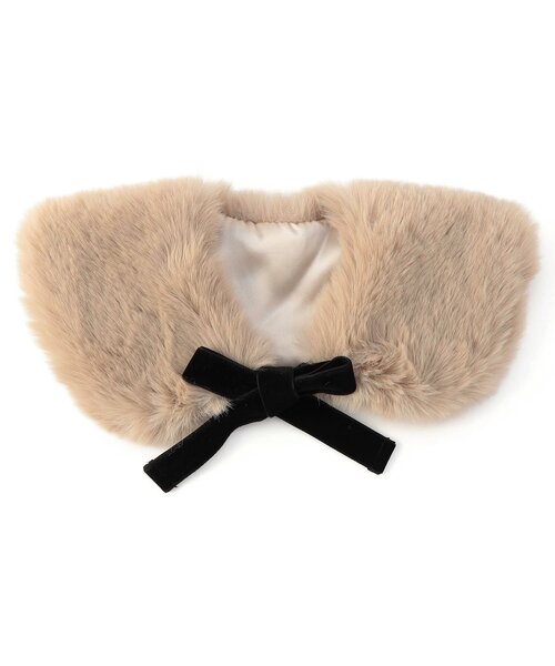 apres les cours（アプレレクール）の「ファーティペット（ネックウォーマー/スヌード・キッズ・ベージュ/アイボリー・100/140）」の3枚目の写真