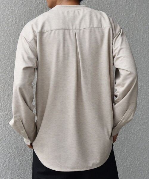 SHIPS any(シップス エニィ)の「SHIPS any: 360° THE CIRCLE STRETCH ジャガード ジャージー ポケット Tシャツ(ロンT/セットアップ対応)◇(Tシャツ/カットソー・メンズ・ベージュ/ネイビー/チャコールグレー・SMALL/MEDIUM/LARGE/X-LARGE)」の12枚目の写真