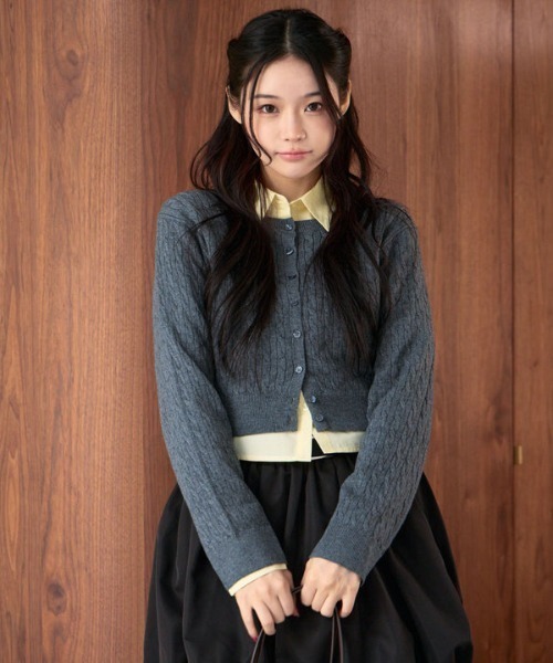 セール】ケーブルニットCD×シャツSET（アンサンブル）｜archives