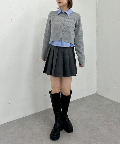 archives（アルシーヴ）の「ケーブルニットＣＤ×シャツＳＥＴ（アンサンブル・レディース・ブラウン/グレイッシュベージュ/グレー/チャコールグレー・MEDIUM）」の22枚目の写真