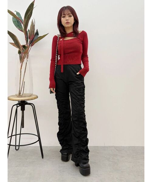 EVRIS（エヴリス）の「ギャザーフレアパンツ（その他パンツ・レディース・ブラック/ブラウン・SMALL/MEDIUM）」の18枚目の写真