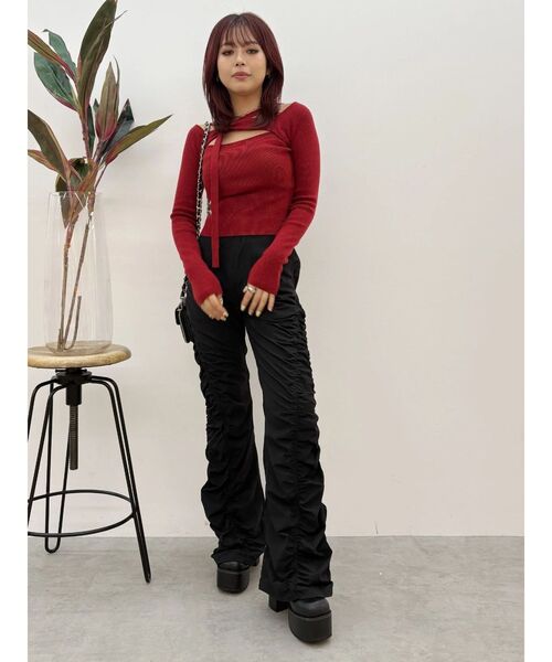 EVRIS（エヴリス）の「ギャザーフレアパンツ（その他パンツ・レディース・ブラック/ブラウン・SMALL/MEDIUM）」の12枚目の写真