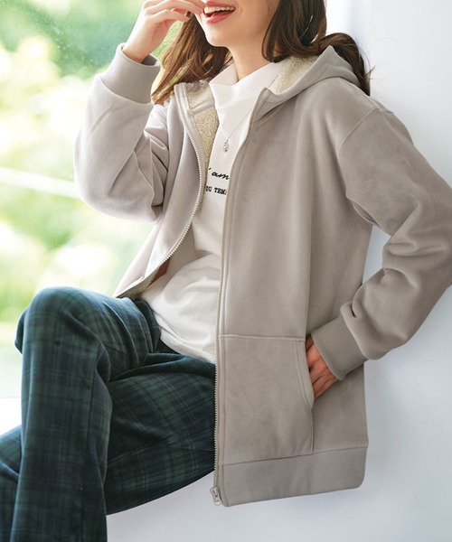 リッチベロア素材裏ボアパーカー（パーカー）｜BELLUNA PLUS（ベルーナ