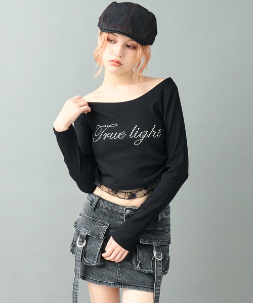 ANAP（アナップ）の「カラーステッチデニムハンチング（ハンチング/ベレー帽・レディース・ブラウン/ブラック・F）」の3枚目の写真