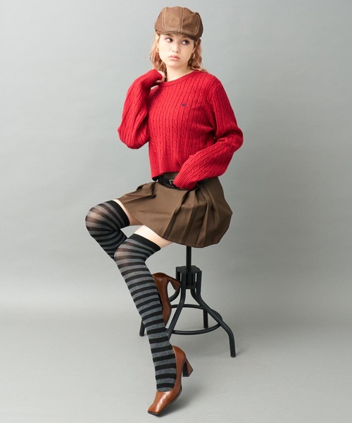 ANAP（アナップ）の「カラーステッチデニムハンチング（ハンチング/ベレー帽・レディース・ブラウン/ブラック・F）」の13枚目の写真