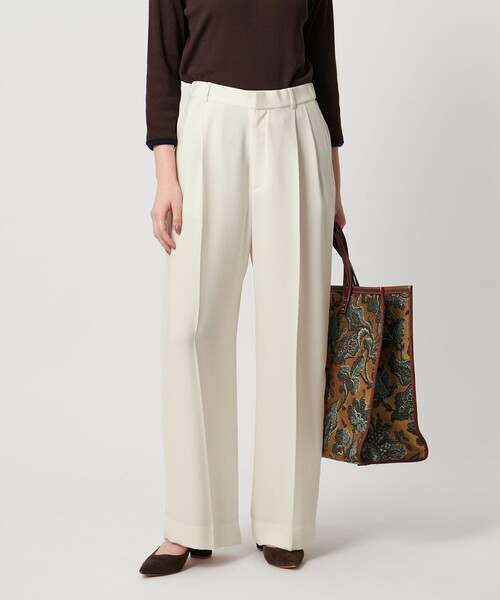 2タック ワイドパンツ WHITE ‐ウォッシャブル‐（スラックス）｜UNITED